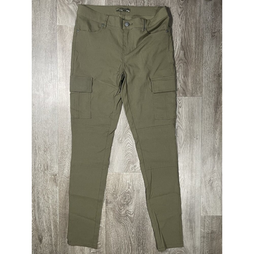 Prana Meme Cargo Skinny Stretch Army Green Pants - Women Size 6